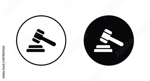 Gavel icon set. judge gavel symbol vector
