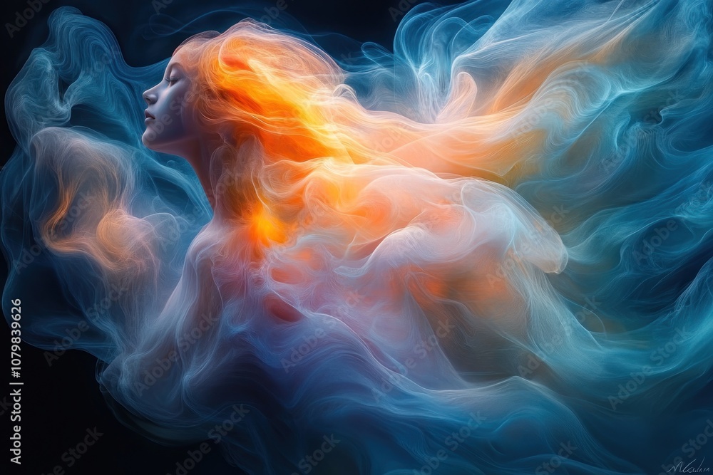 Fototapeta premium Woman in Smoke