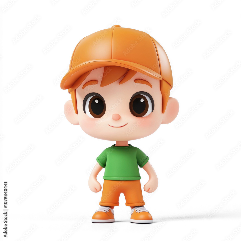 Cute 3D cartoon character posed on a transparent background Cute 3D cartoon character posed on a transparent background