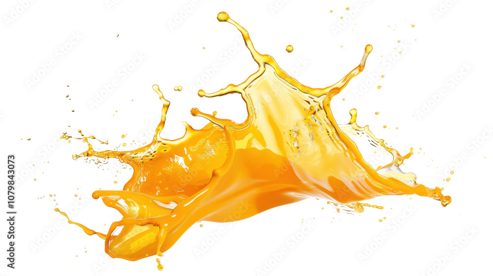 Splash of orange juice on white transparent background
Splash of orange juice on white transparent background