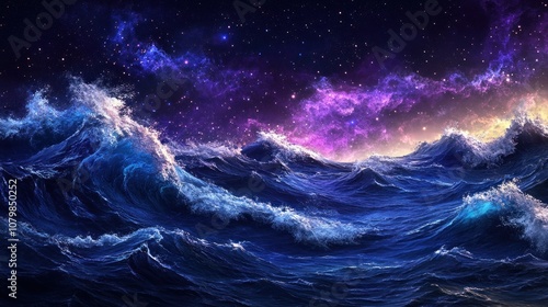 Wallpaper Mural Cosmic Ocean Waves Torontodigital.ca