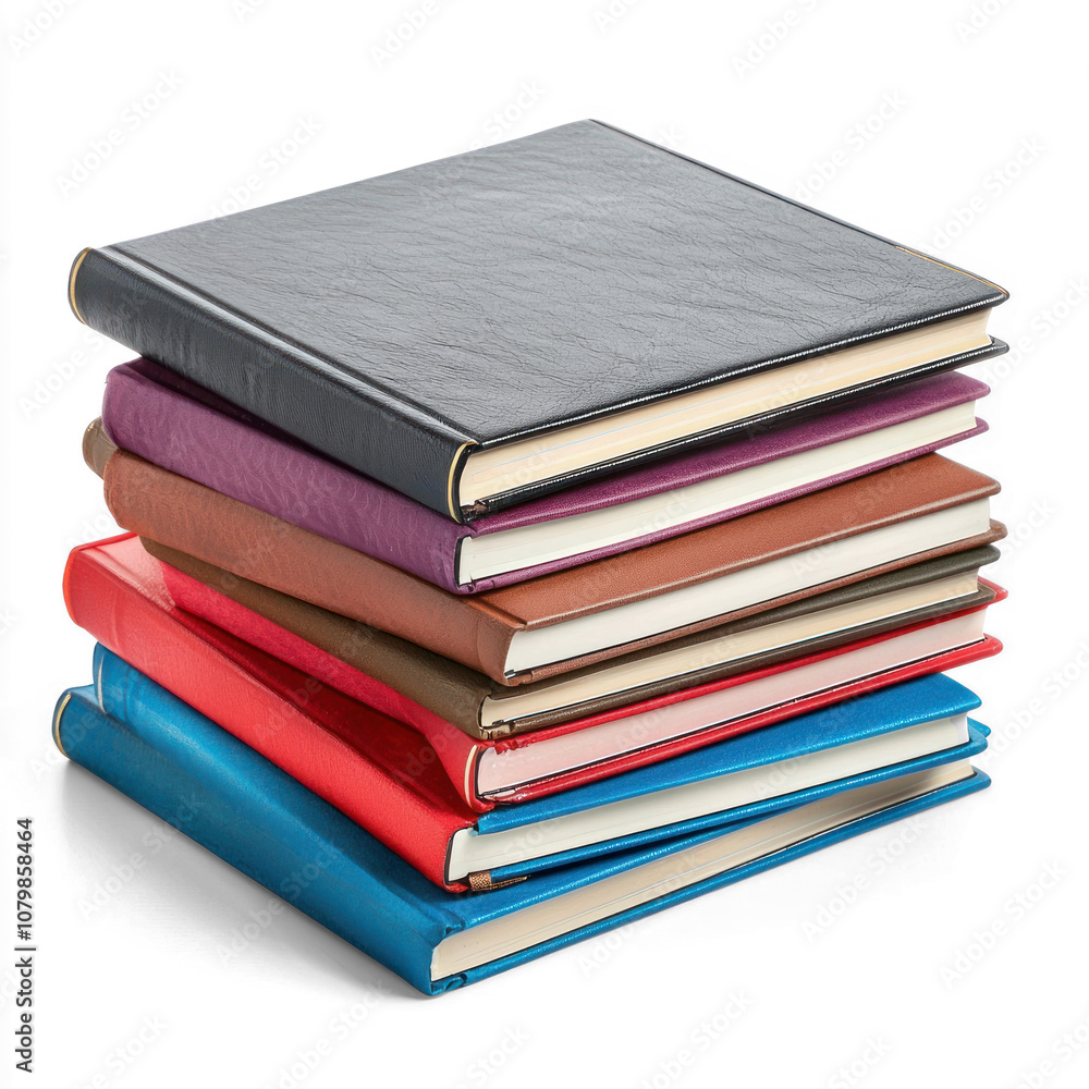 Stylish notebooks stacked. isolated on transparent background Stylish notebooks stacked. isolated on transparent background