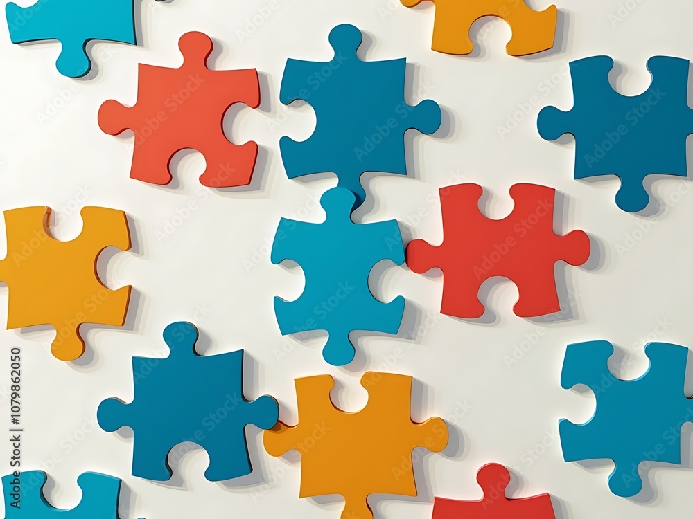 Puzzle icons representing problem-solving, creativity, and teamwork Puzzle icons representing problem-solving, creativity, and teamwork