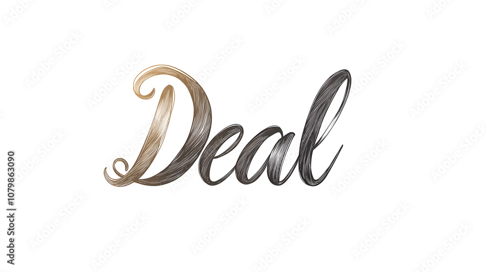 Elegant, handwritten 'Deal' in a flowing, calligraphy style font on white Elegant, handwritten 'Deal' in a flowing, calligraphy style font on white