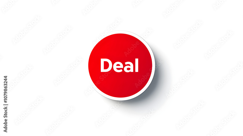 The word 'Deal' inside a small red circle The word 'Deal' inside a small red circle