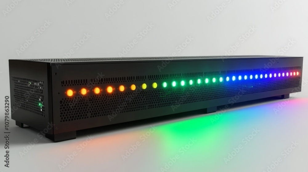 Colorful Warning Lights on Rack with Seamless Background Colorful Warning Lights on Rack with Seamless Background