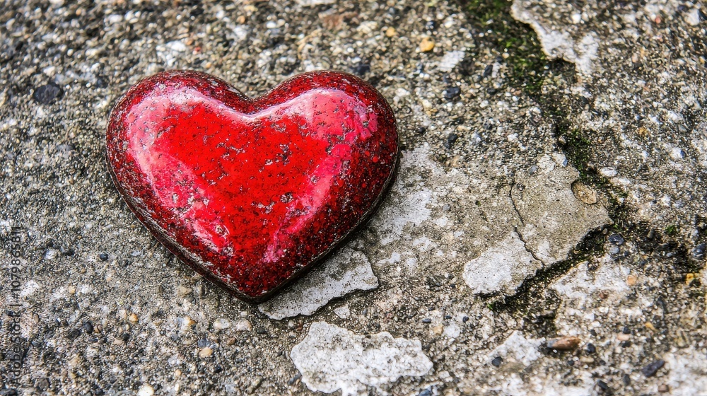 Affectionate heart symbol on textured surface outdoor environment minimalist photography close-up perspective for symbolism and love Affectionate heart symbol on textured surface outdoor environment minimalist photography close-up perspective for symbolism and love