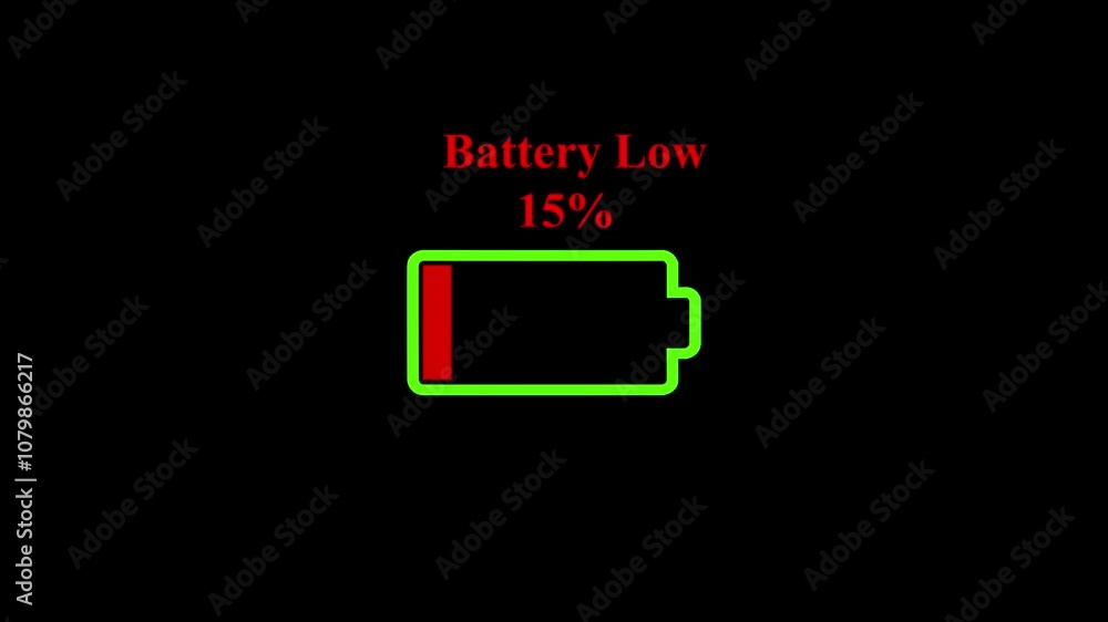 Battery icon animation on black background. animated Battery symbol. Battery icon animation on black background. animated Battery symbol.