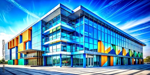 Architectural Photography on Blue Background - EPS10 Illustration