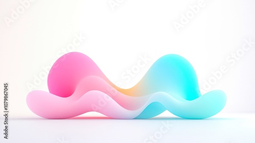 A vibrant, abstract design featuring smooth, flowing shapes in pastel pink and blue hues against a white background, ideal for digital art projects, modern decor, or as a backdrop in presentations,