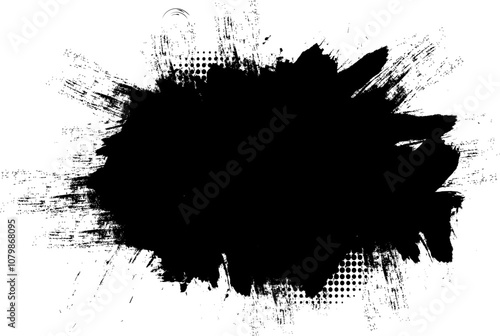 black banner brushed painting artistic grunge graphic element