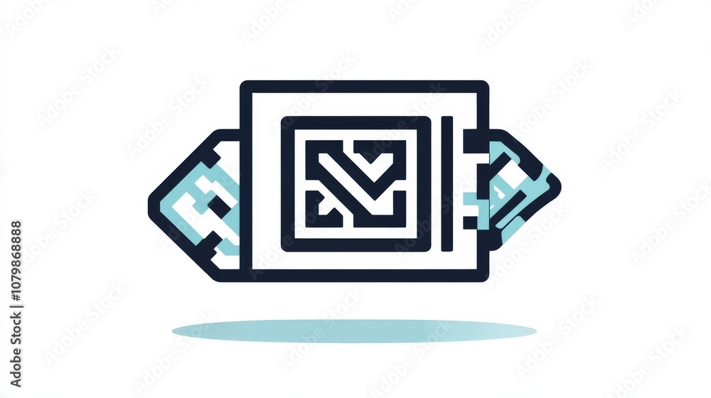 Minimalist Authentication Code Illustration on White Background Minimalist Authentication Code Illustration on White Background