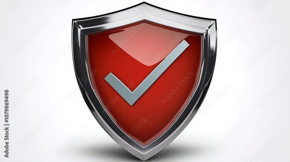 Modern Secure Shield Icon on White Background Modern Secure Shield Icon on White Background