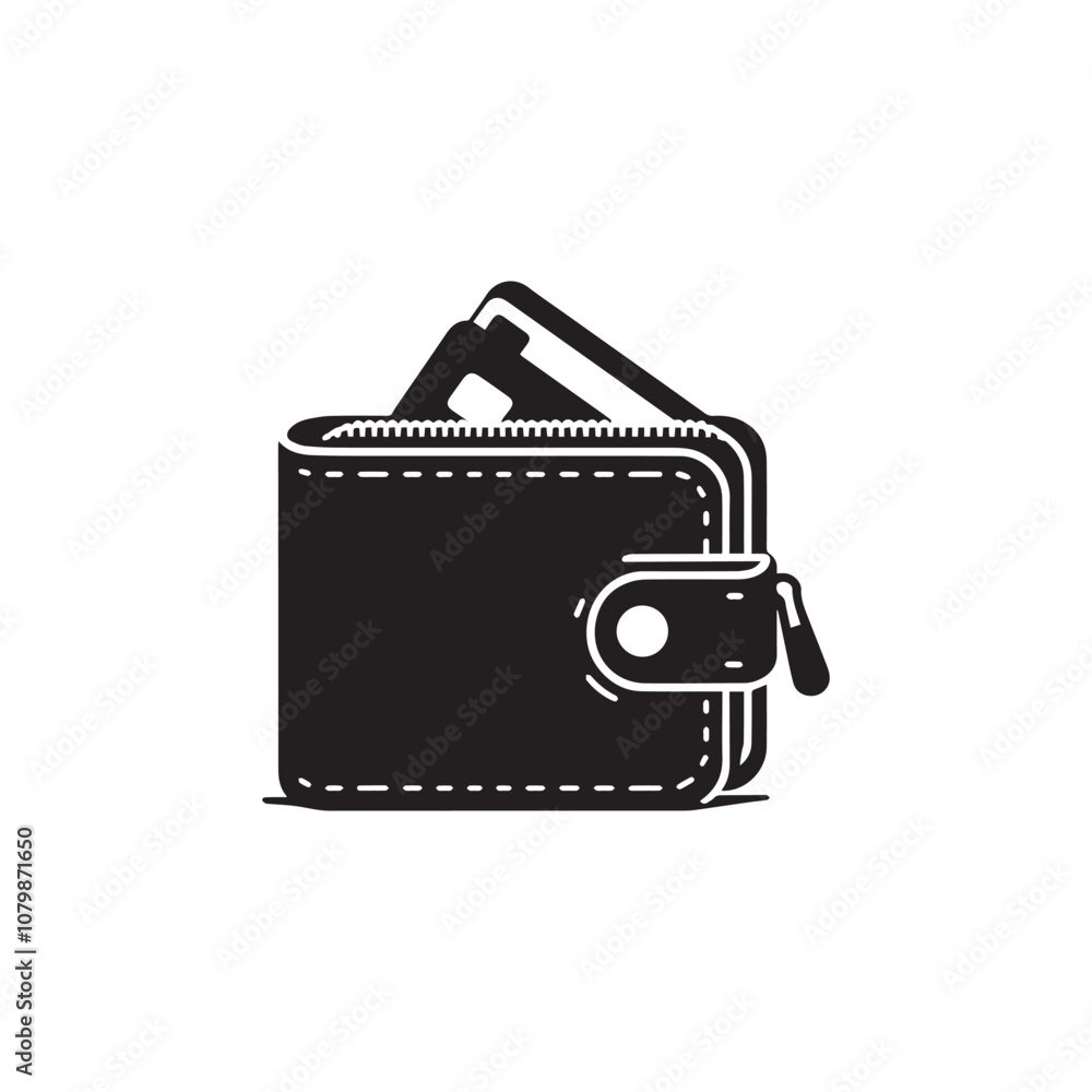 Wallet silhouette vector design illustration. Wallet silhouette vector design illustration.