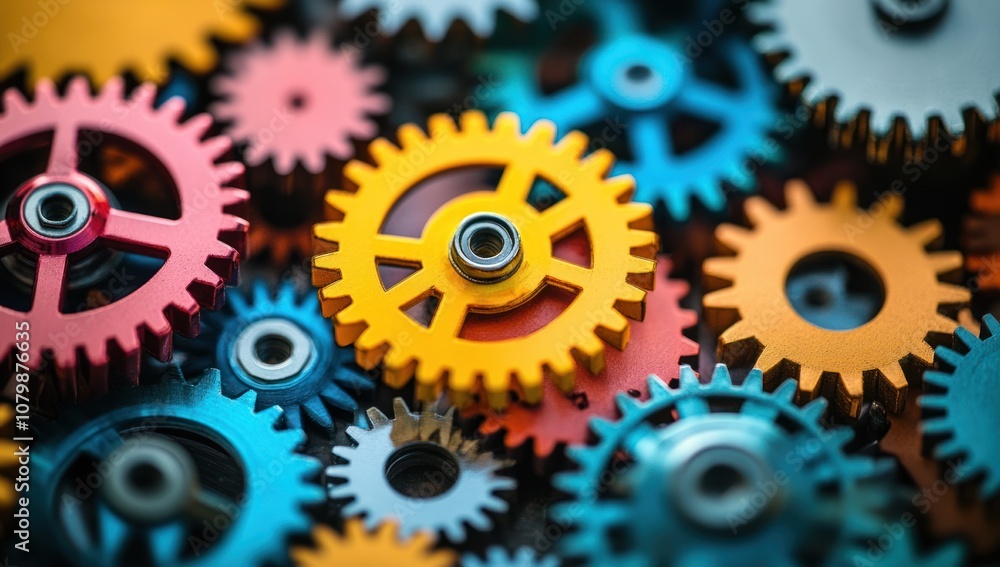 Colorful Gears Interlocking Colorful Gears Interlocking