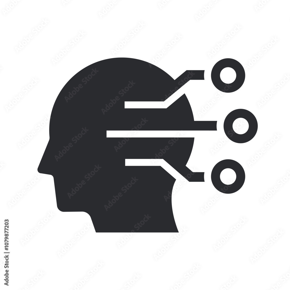 Artificial intelligence icon. Vector illustration. Symbol of machine learning and technology. Artificial intelligence icon. Vector illustration. Symbol of machine learning and technology.