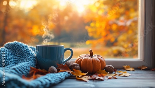 Cozy Autumn Window Scene