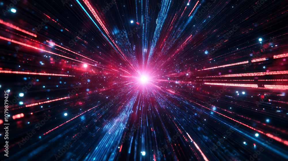 Naklejka premium High tech futuristic technology abstract technology particle mesh style background 