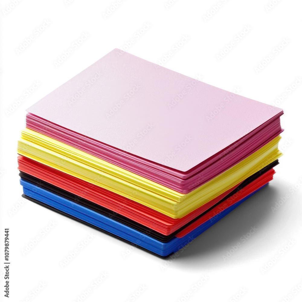 Stack of index cards in different colors. isolated on transparent background Stack of index cards in different colors. isolated on transparent background
