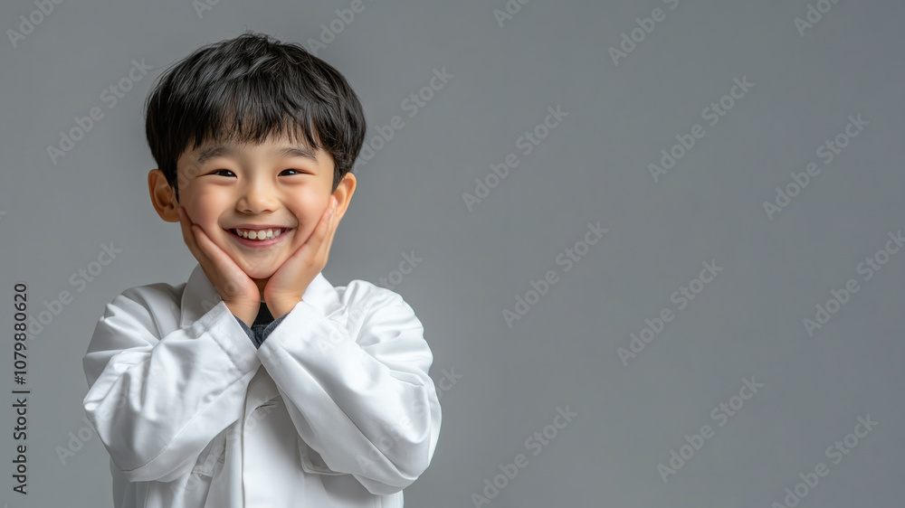 Korean little boy smiling excited wearing doctor lab coat image ideals Korean little boy smiling excited wearing doctor lab coat image ideals