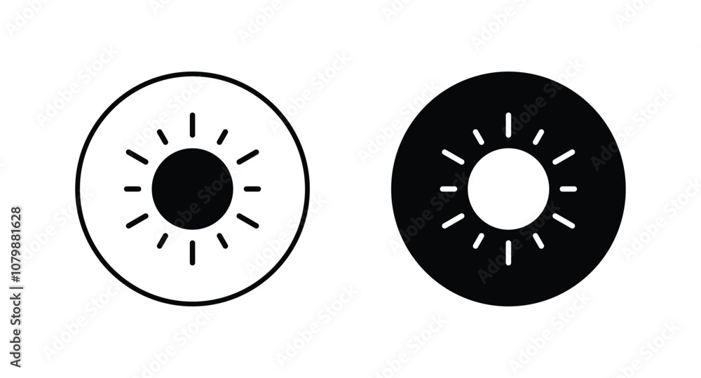Sun icon set. Brightness symbol icon vector Sun icon set. Brightness symbol icon vector