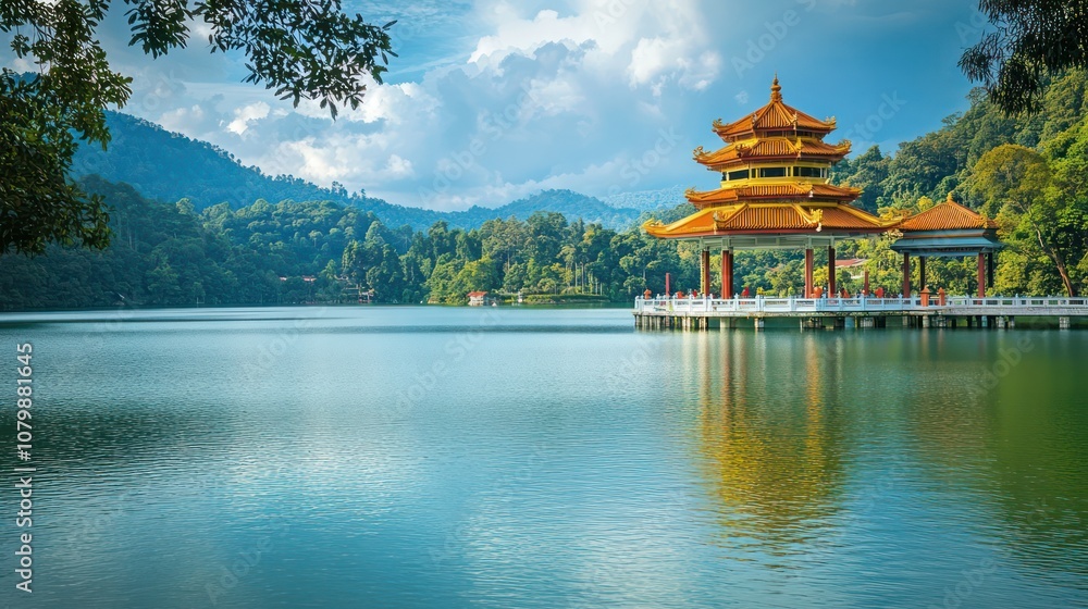 Naklejka premium Holistic daily wellness in Malaysia, balanced practices integrating mind and body, structured and calm.