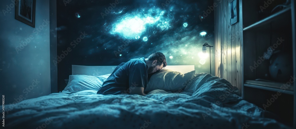 Man in Bed, Looking Up at the Stars Man in Bed, Looking Up at the Stars