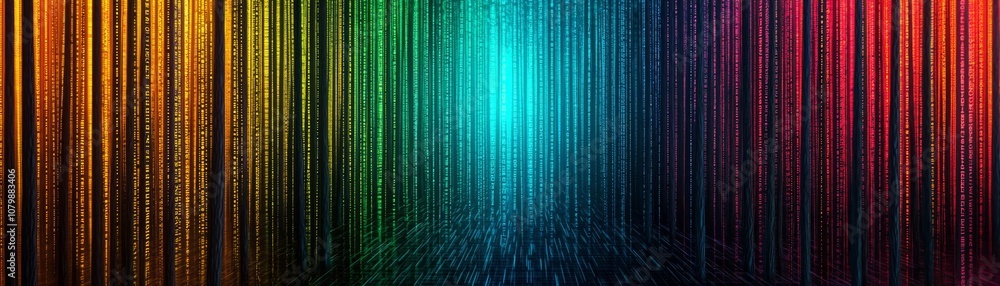 Vibrant abstract background with colorful vertical lines and glowing center. Vibrant abstract background with colorful vertical lines and glowing center.