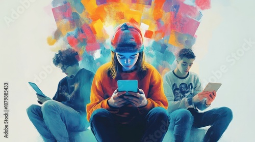 Mental health apps for Gen Z in the USA, youth using wellness technology, structured digital setup.