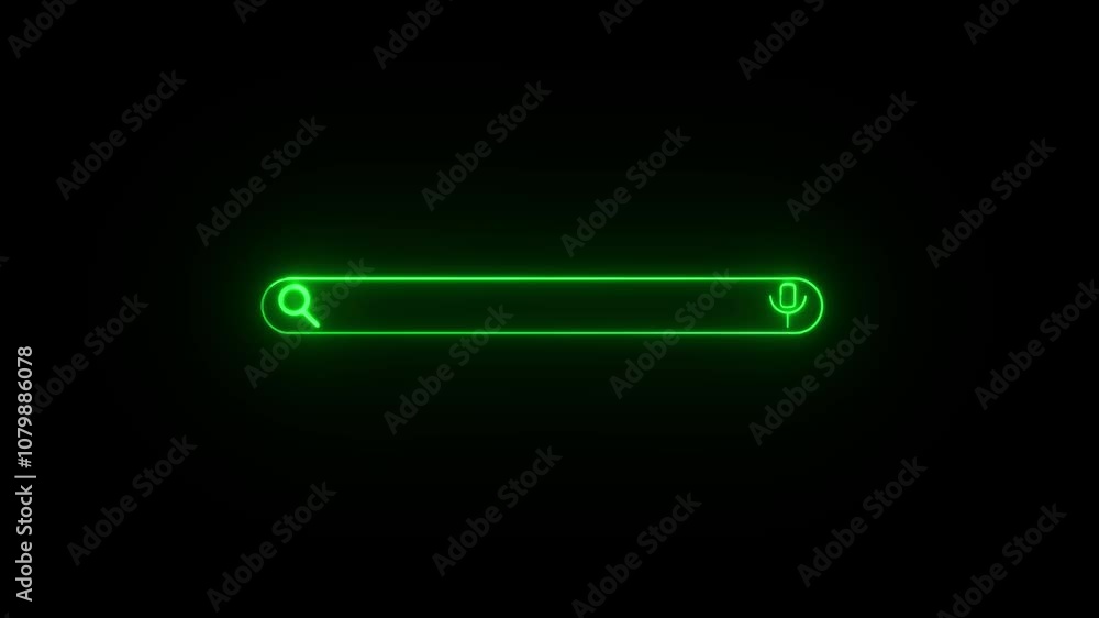 Glowing neonRound Shape Search Engine Bar Query on black Background Glowing neonRound Shape Search Engine Bar Query on black Background