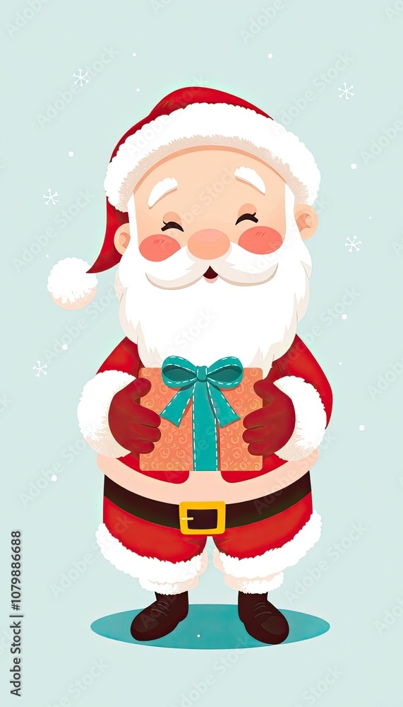 santa claus with gift box. Santa's friendly expression and the carefully presented gift create a feeling of anticipation and excitement. santa claus with gift box. Santa's friendly expression and the carefully presented gift create a feeling of anticipation and excitement.
