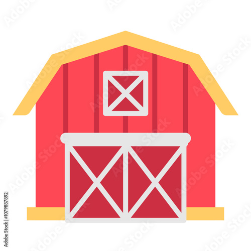 Illustration of Barn Flat Icon