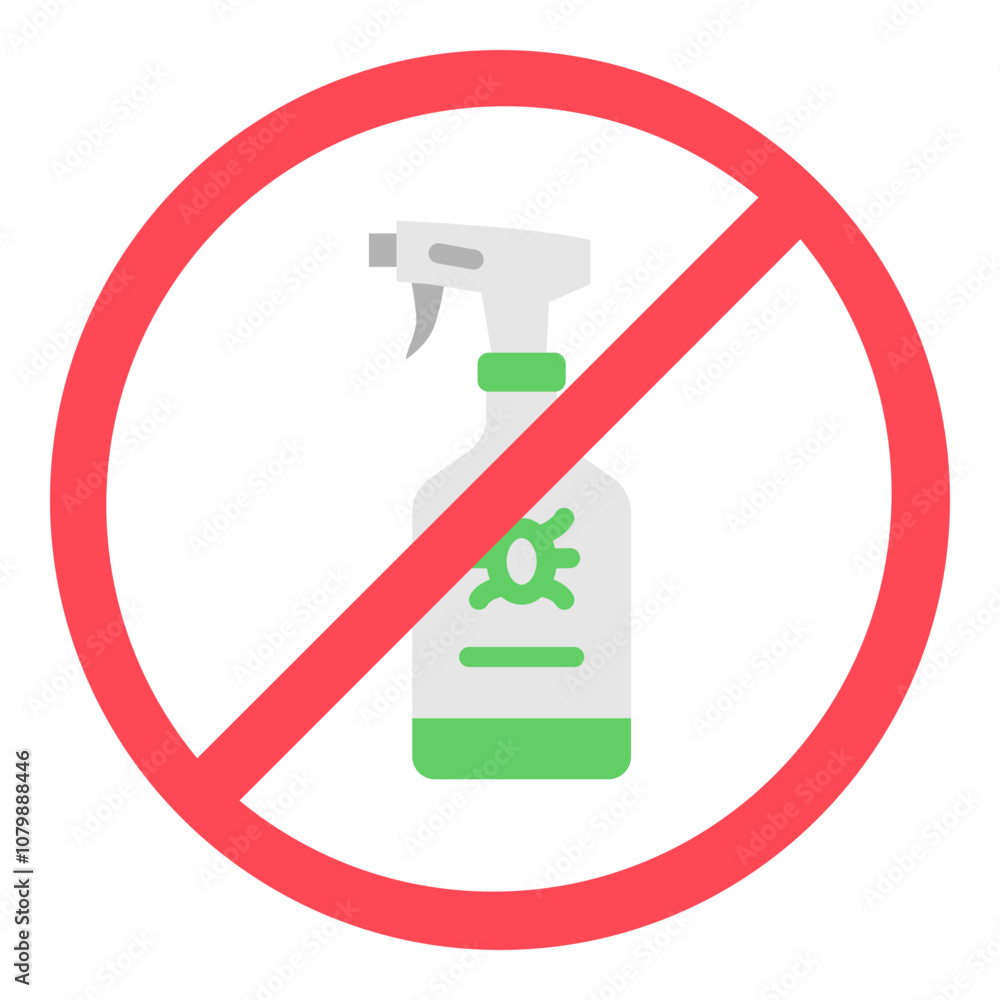 Illustration of No Pesticide Flat Icon