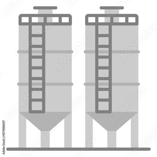 Illustration of Silo Flat Icon