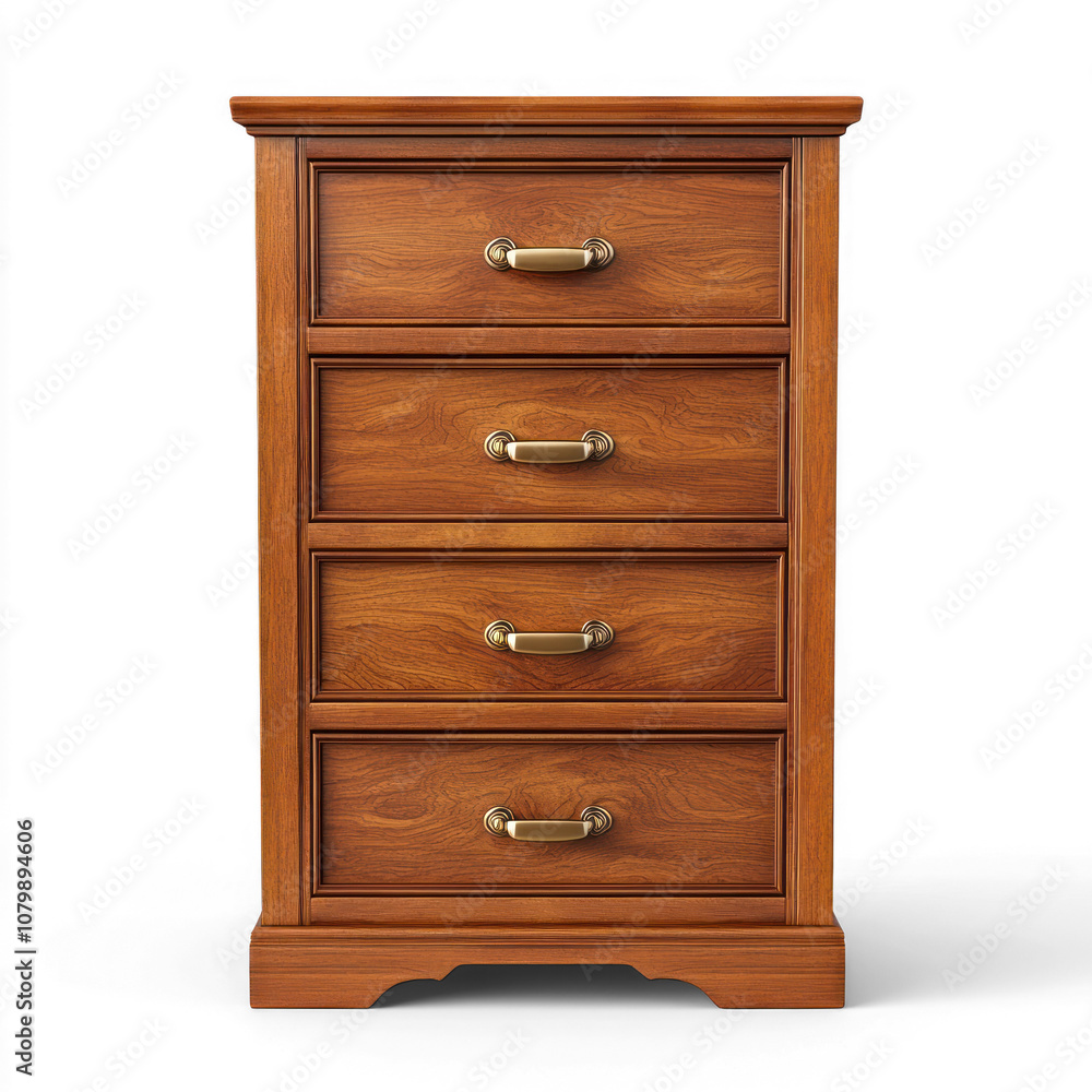 Wooden filing cabinet with a classic finish. isolated on transparent background Wooden filing cabinet with a classic finish. isolated on transparent background
