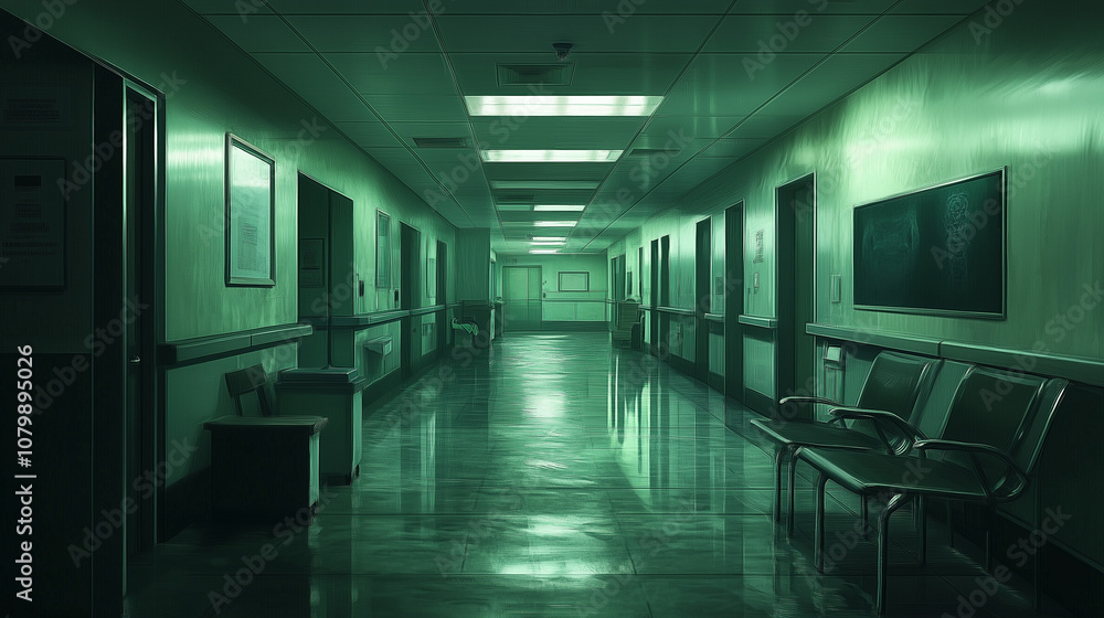 empty hospital corridor interior empty hospital corridor interior