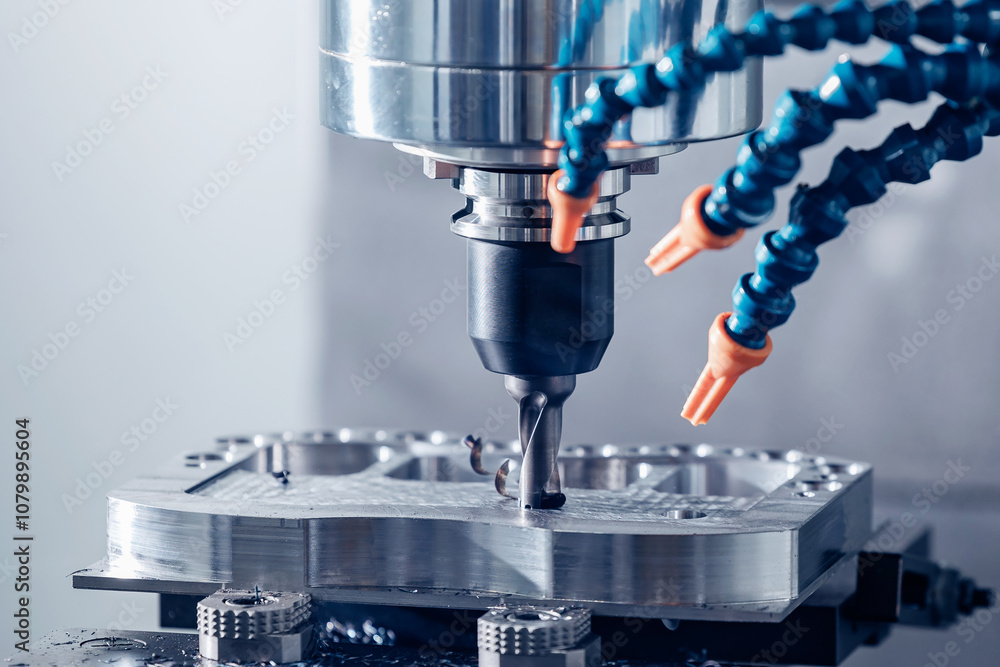 Metal machine tools industry. CNC turning milling factory processes steel turbine part process Metal machine tools industry. CNC turning milling factory processes steel turbine part process