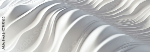 Wavy volumetric abstract monochrome pattern. Vector illustration	
