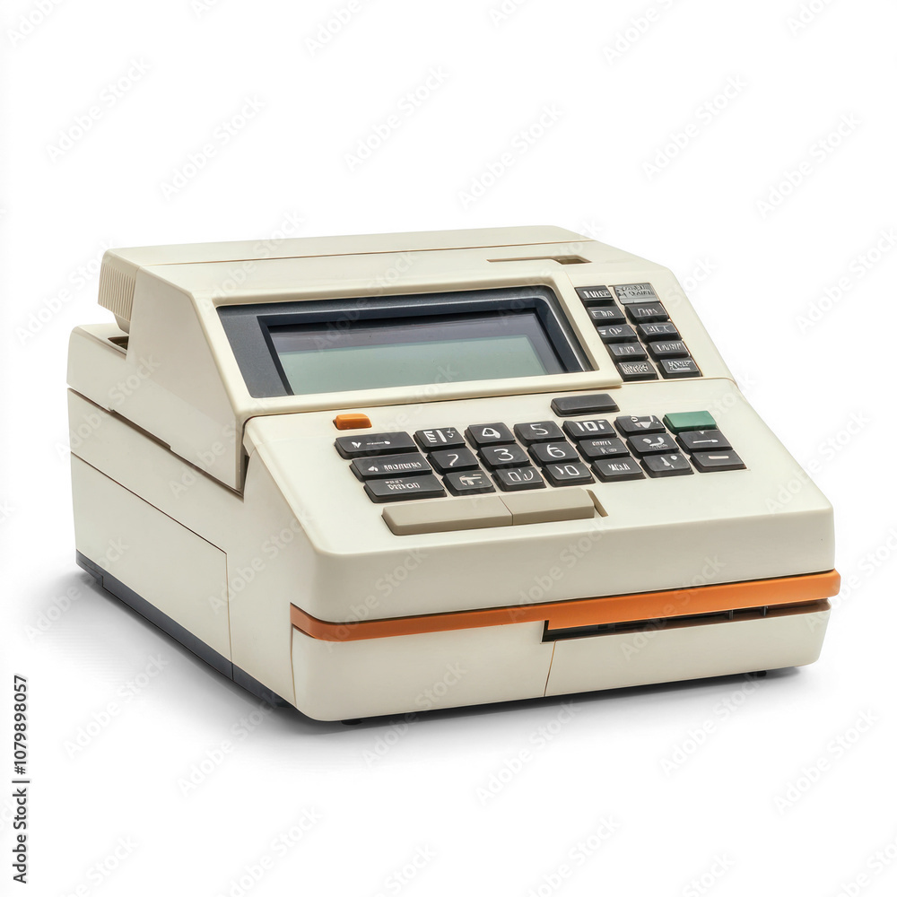 Classic office fax machine with a digital display. isolated on transparent background Classic office fax machine with a digital display. isolated on transparent background