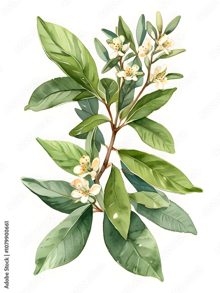 Laurel Watercolor Flower Nature Art Laurel Watercolor Flower Nature Art