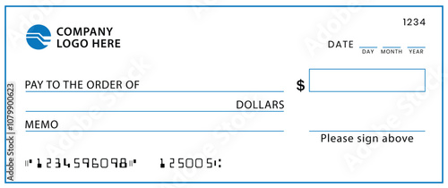 Presentation Check Template Giant Large Donor Check for Business. Vector