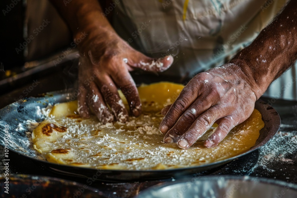 Hands Making a Flatbread Hands Making a Flatbread