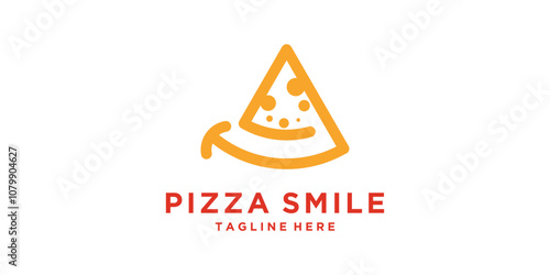 logo design smile pizza, happy, food, logo design vector, symbol, icon, idea, creative.