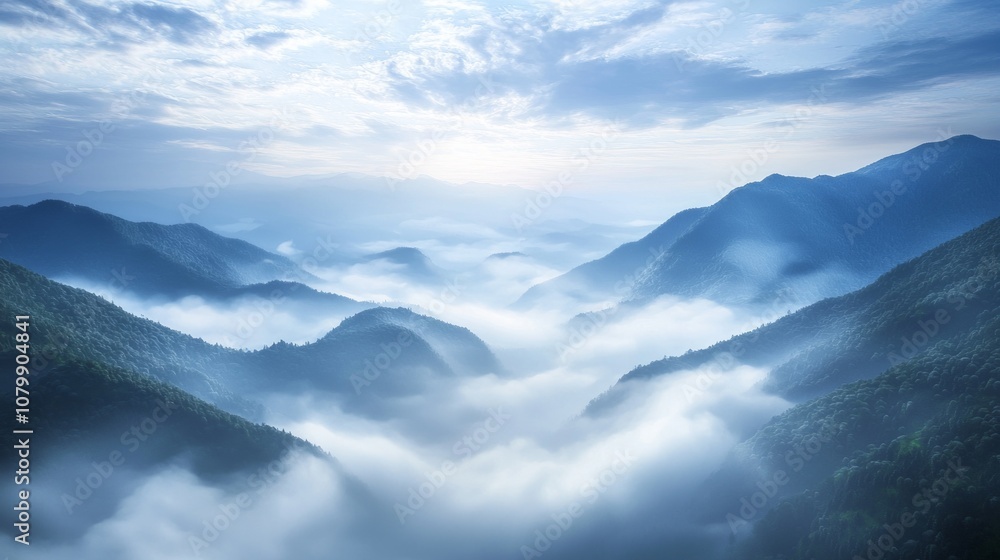 Ethereal Mountain Majesty - Dark Fantasy 3D Render of Serene Mountaintop Vista with Swirling Mists and Distant Peaks Ethereal Mountain Majesty - Dark Fantasy 3D Render of Serene Mountaintop Vista with Swirling Mists and Distant Peaks