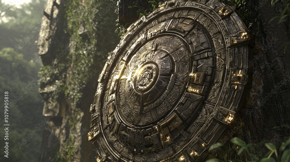 Enchanted Shield of Power - Mystical 3D Render with Ancient Symbols and Glowing Edges for Fantasy Settings Enchanted Shield of Power - Mystical 3D Render with Ancient Symbols and Glowing Edges for Fantasy Settings