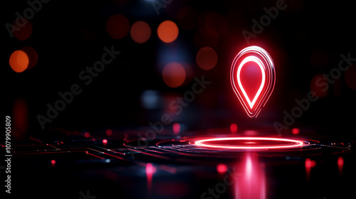 Inventory Management Stock Tracking. Digital map showing stock locations in warehouse, cyber aesthetic, inventory tracking, real-time data photo