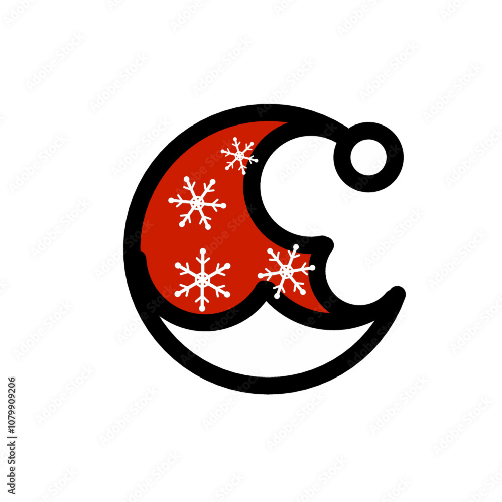 illustration of a crescent moon on Christmas New Year illustration of a crescent moon on Christmas New Year