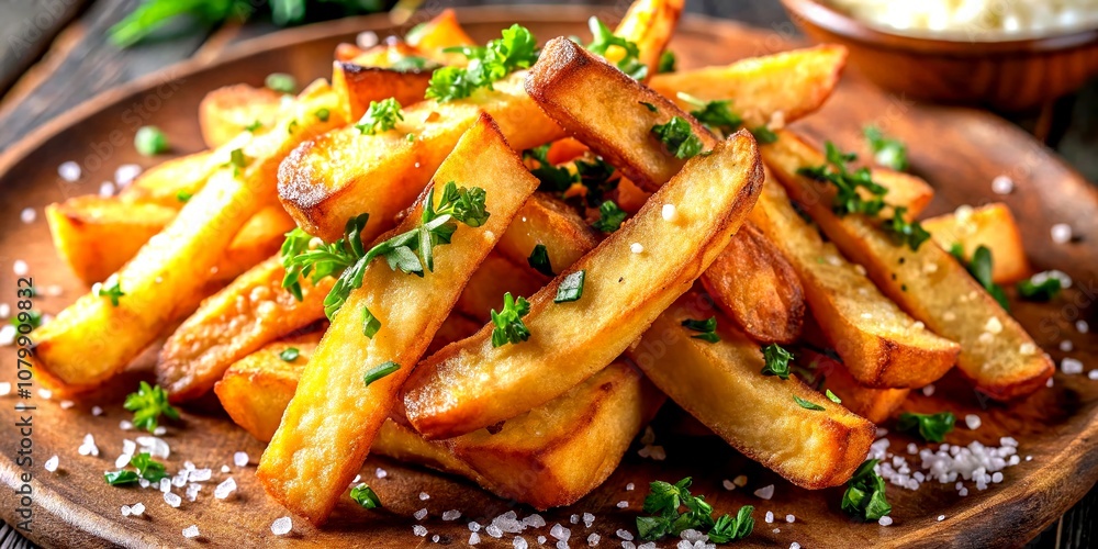 Restaurant-style, salty, crispy potato fries. A food photography dream. Restaurant-style, salty, crispy potato fries. A food photography dream.