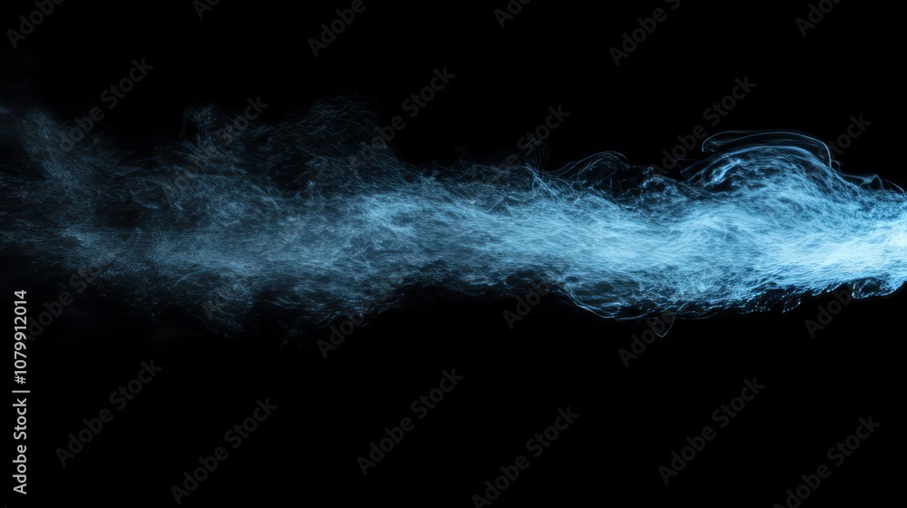 Obraz premium A soft blue smoke cloud drifting gently in isolation, creating a calm and ethereal atmosphere