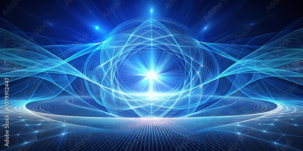 Fototapeta premium A celestial landscape with intricate swirling lines, creating a sense of ethereal depth and boundless expanse.